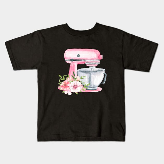 Pink Mixer Kitchen Cooking Tools Kids T-Shirt by NatureGlow